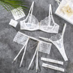 See-through Embroidery Chain Elegant Three-piece Set For Women - Image 7