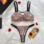 Leopard Embroidery Steel Ring Push Up Sexy Underwear Sexy Suit - Image 5