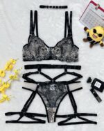 Women's Fashion Mesh Patchwork Embroidery Suit - Image 3