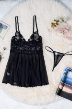 European And American Valentine's Day Lace Mesh Seduction Braces Dress - Image 10