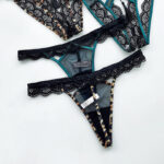 Ladies Nylon Low Waist Hot Lace Trim Thong