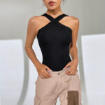 Knitted Sleeveless Halter Jumpsuit - Image 5