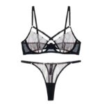 Cross Strap Breast-shaping Lace Bra Small Anti-sagging Underwear Suit - Image 3