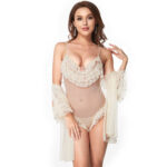 Sling Beautiful Back Transparent Lace Tunic One-piece Lace Private Clothes Pajamas Set - Image 3