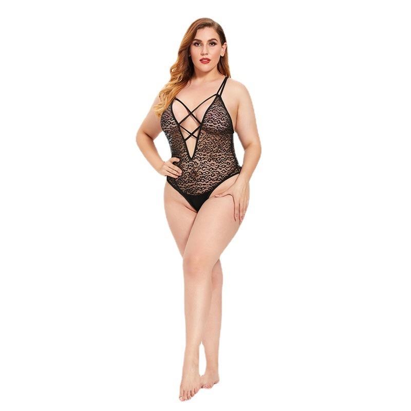 f7558c10-ae5f-417e-b27f-c75b69c5928d.jpg Lingerie Fat Woman Plus Size Lace Pajamas - Image 1