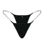 Chain V Pants Sexy Black Panties Women's Metal Thong - Image 2